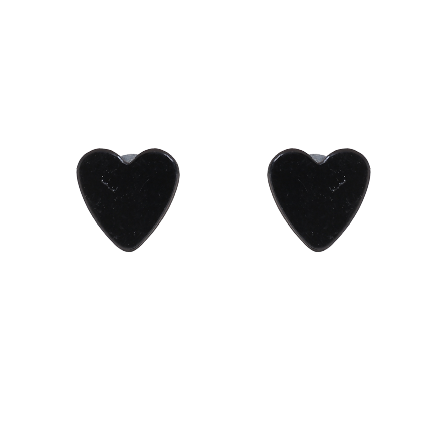 Сережки замок на магніті "Чорні серця" фото №1