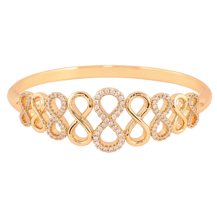 Браслет Xuping колір Позолота 18K "Візерунок вісімки зі вставкою з кристалів" ø 6см фото №9