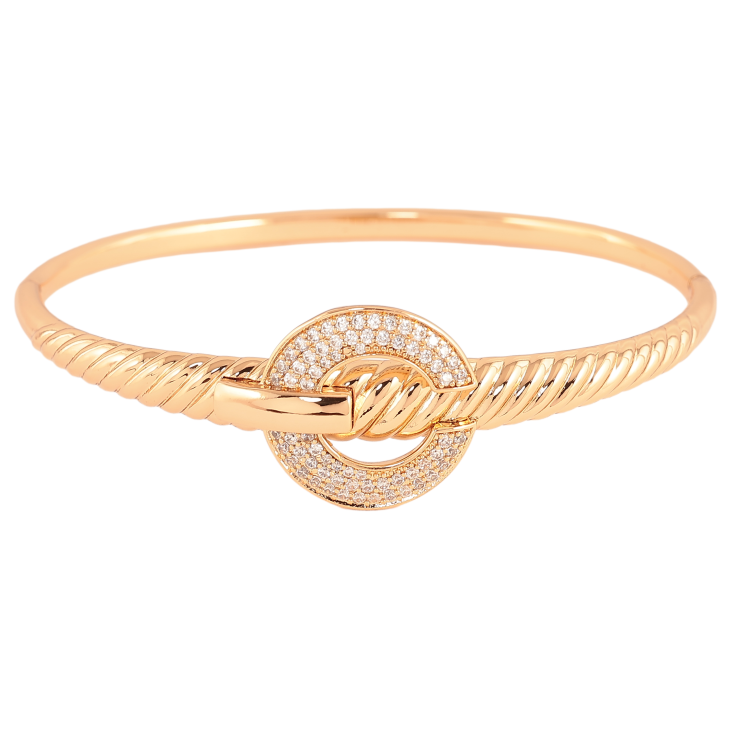 Браслет Xuping колір Позолота 18K "Декоративний візерунок із кристалами" ø 6см фото №18