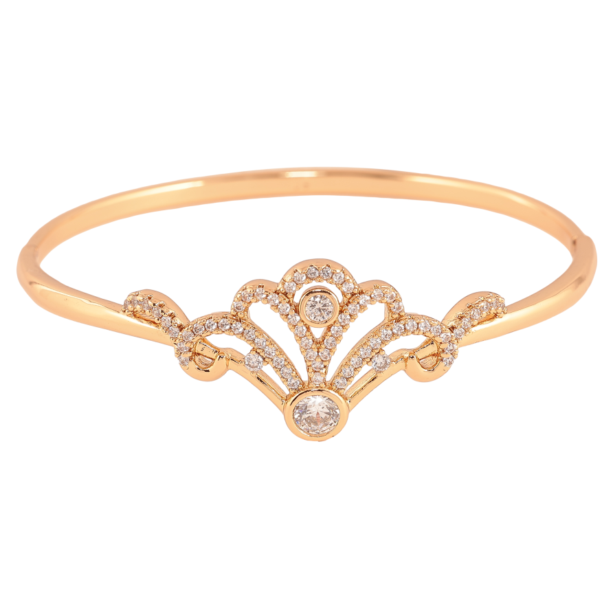 Браслет Xuping колір Позолота 18K "Візерунок з кристалами" ø 6см фото №1