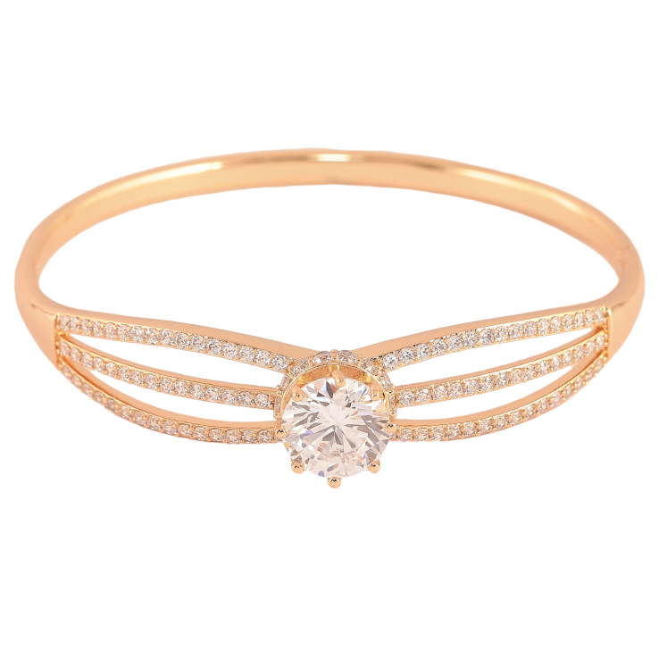 Браслет Xuping колір Позолота 18K "Візерунок з кристалами" ø 6см фото №11