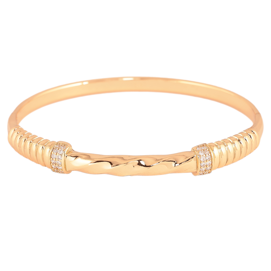 Браслет Xuping колір Позолота 18K "Візерунок з кристалами" ø 6см фото №1