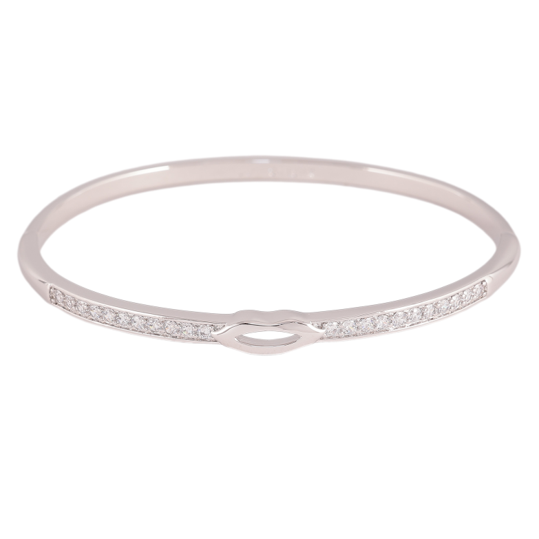 Браслет Xuping цвет Родий "Дорожка кристаллов с губами" ø 6см фото №5 Браслет Xuping цвет Родий "Дорожка кристаллов с губами" ø 6см фото №5