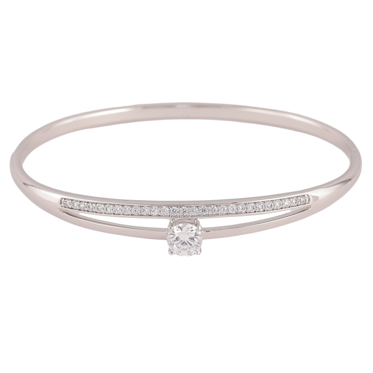 Браслет Xuping колір Родій "Візерунок з кристалами" ø 6см фото №8