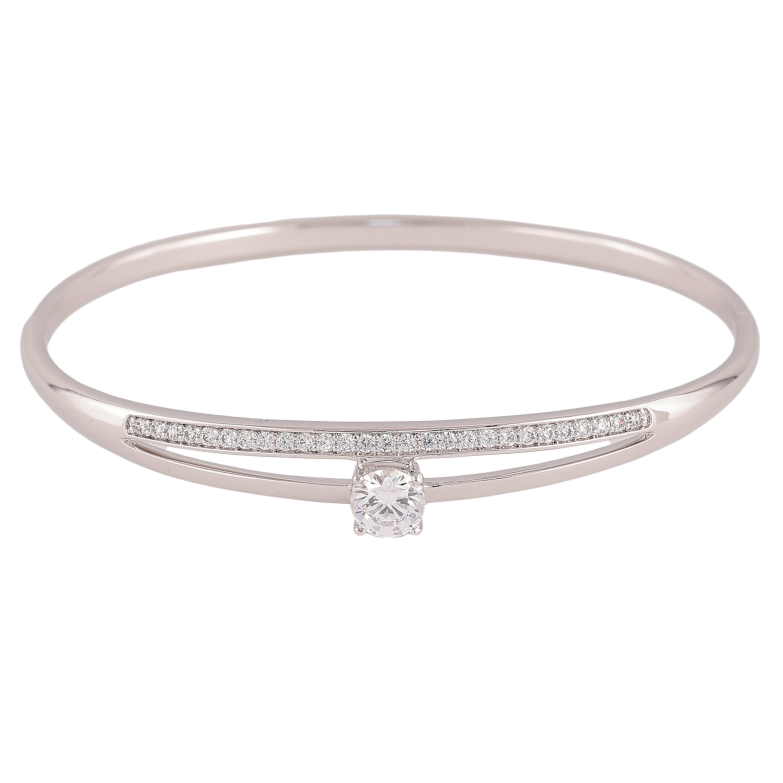 Браслет Xuping цвет Родий "Узор с кристаллами" ø 6см фото №2 Браслет Xuping цвет Родий "Узор с кристаллами" ø 6см фото №2