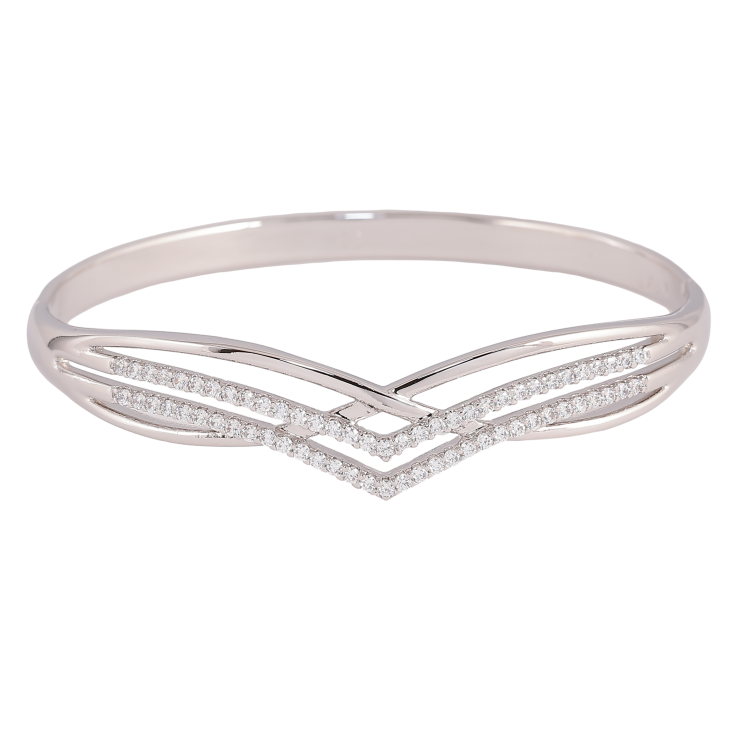 Браслет Xuping колір Родій "Візерунок з кристалами" ø 6см фото №13