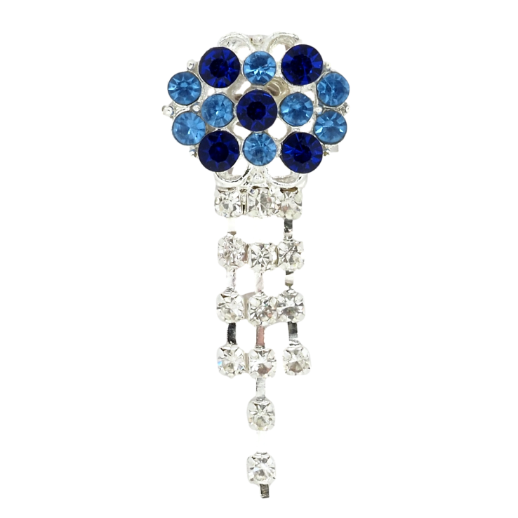 Брошка Композиція з синіми стразами фото №16