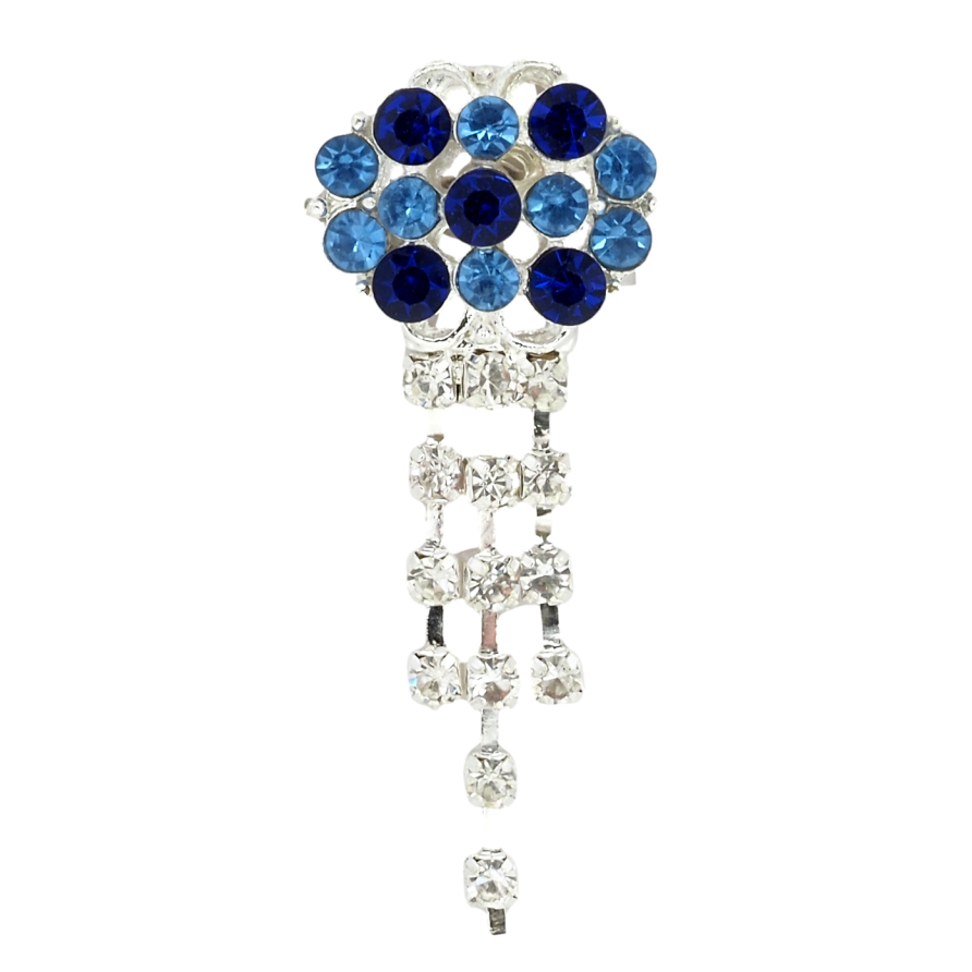 Брошка Композиція з синіми стразами фото №1