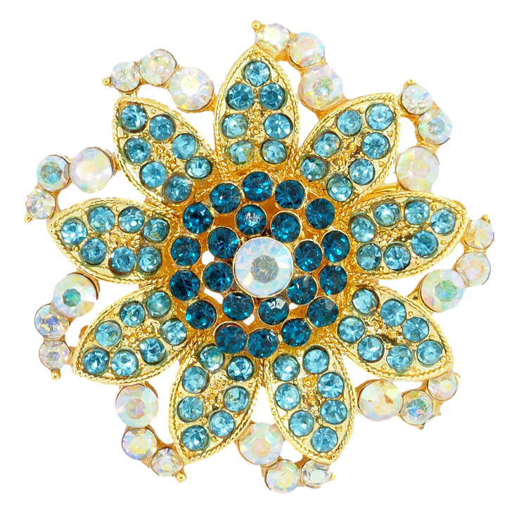 Брошка Бірюзова Квітка фото №7