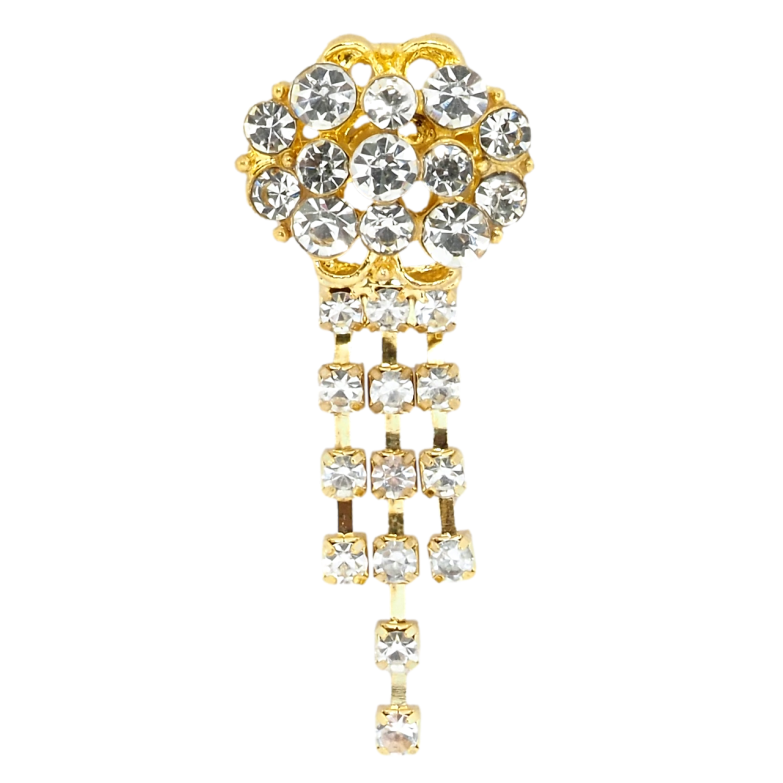 Брошь Цветок со стразами фото №2