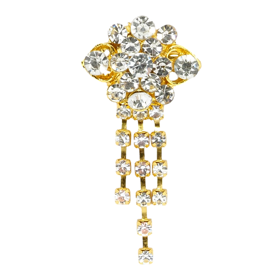 Брошь Цветок со стразами фото №1