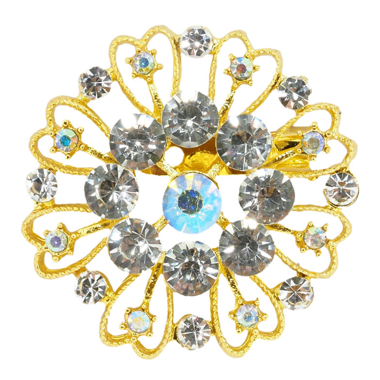 Брошь Цветок со стразами фото №6