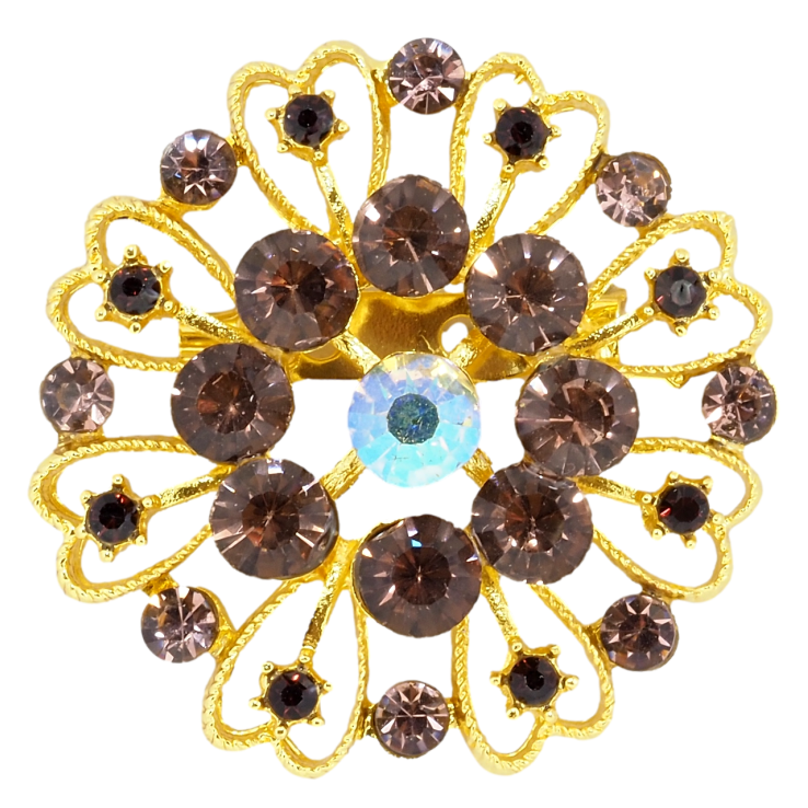 Брошь Цветок с бодовыми стразами фото №3