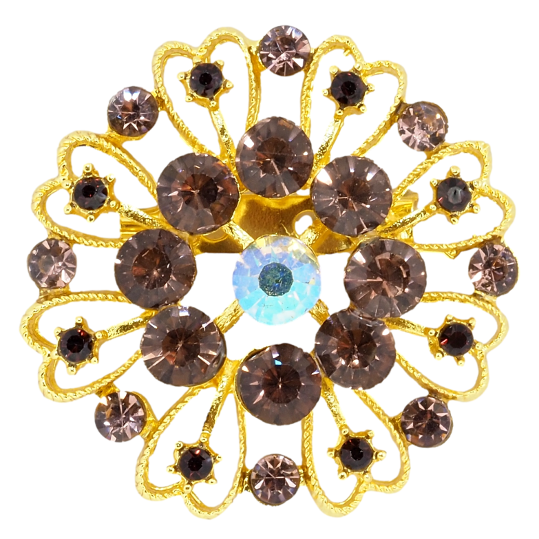 Брошь Цветок с бодовыми стразами фото №1