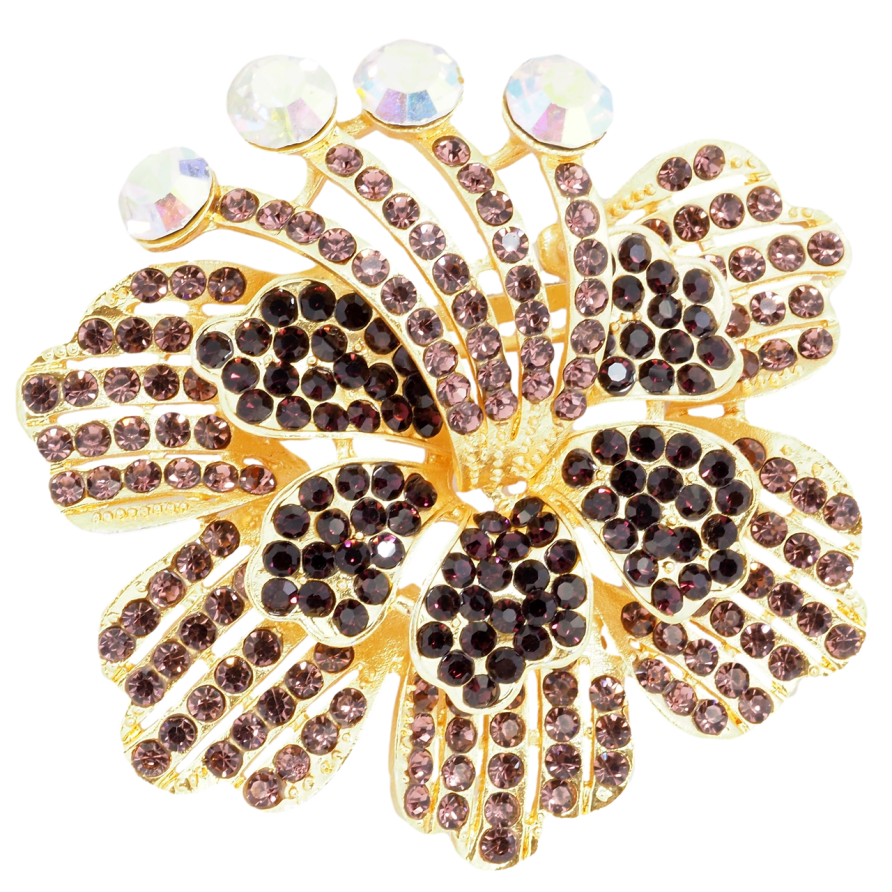 Брошь Цветок с бодовыми стразами фото №1