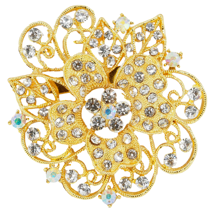 Брошь Цветок со стразами фото №17