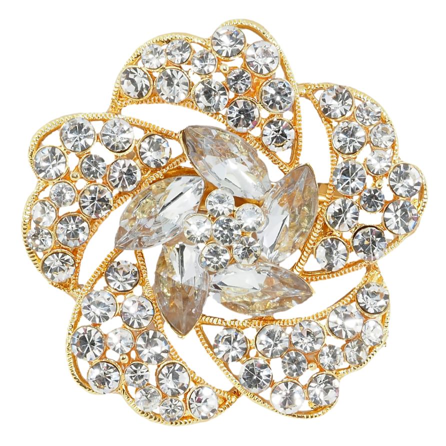 Брошка Квітка з стразами фото №1