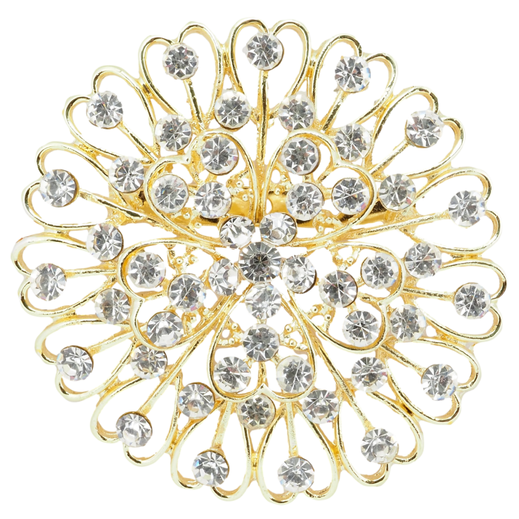 Брошь Цветок со стразами фото №11