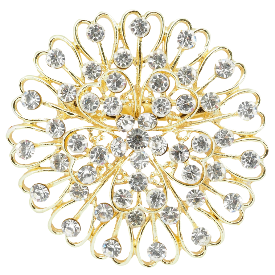 Брошь Цветок со стразами фото №1