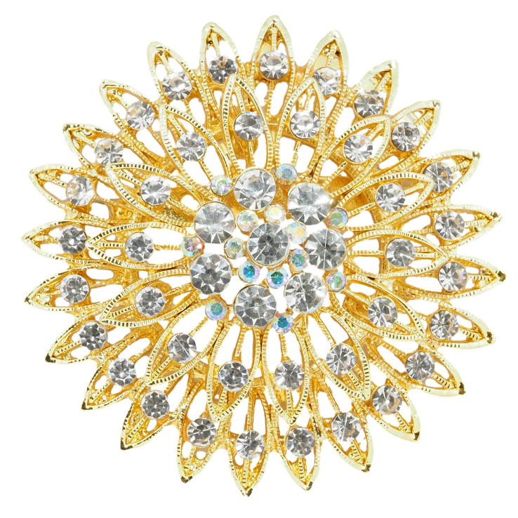 Брошь Цветок со стразами фото №19