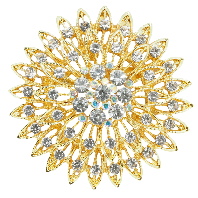 Брошь Цветок со стразами фото №7