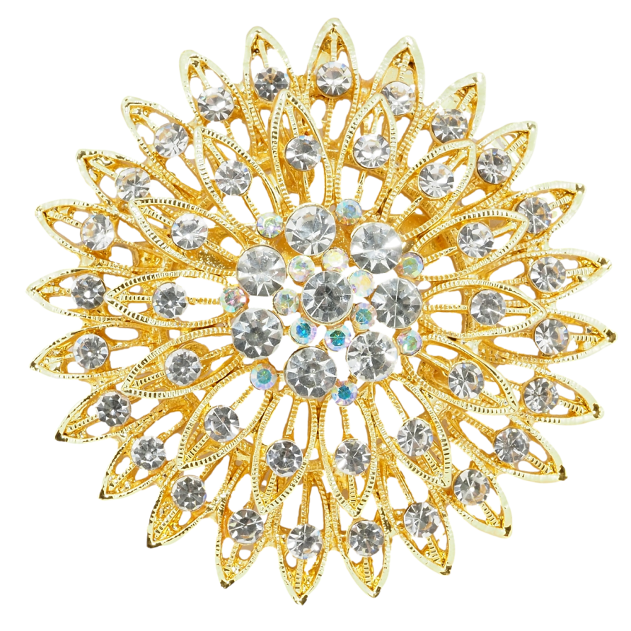 Брошь Цветок со стразами фото №1