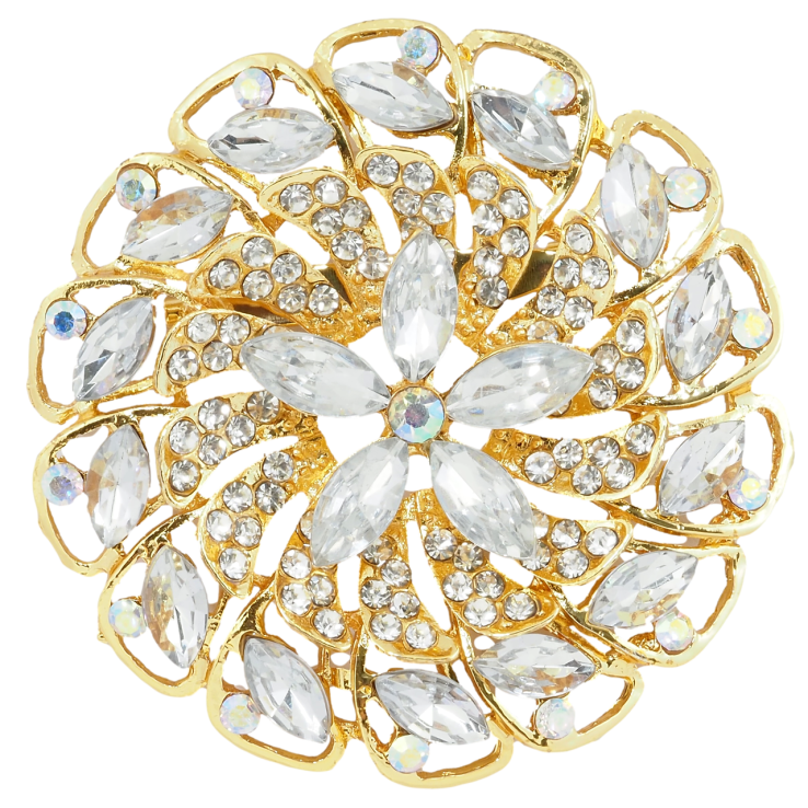 Брошка Квітка зі стразами фото №14