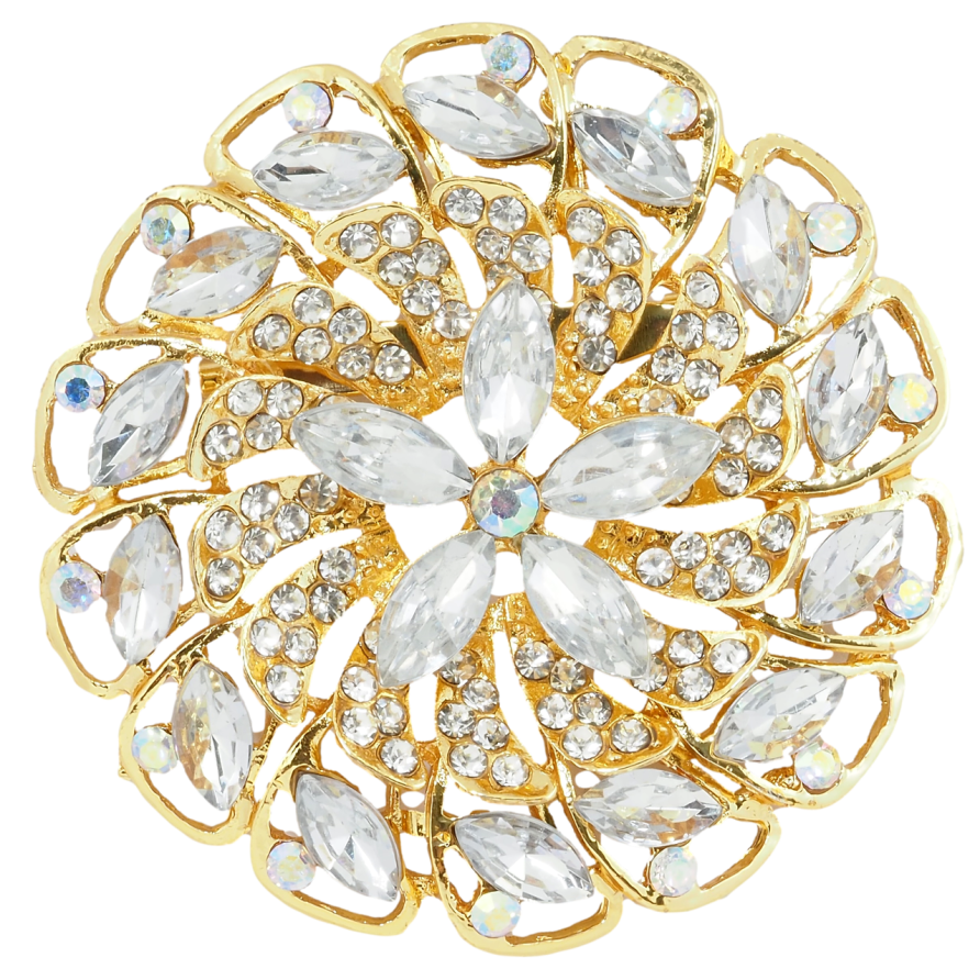 Брошка Квітка зі стразами фото №1