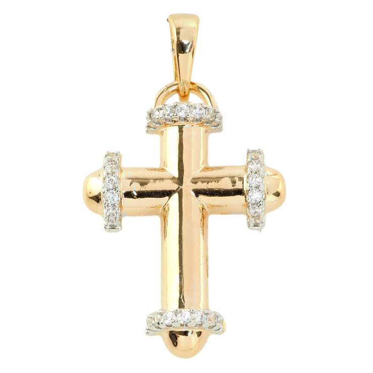 Кулон Xuping Позолота + Родій Декоративний Хрест з цирконієм для ланцюжка до 6мм фото №11 Кулон Xuping Позолота + Родій Декоративний Хрест з цирконієм для ланцюжка до 6мм фото №11