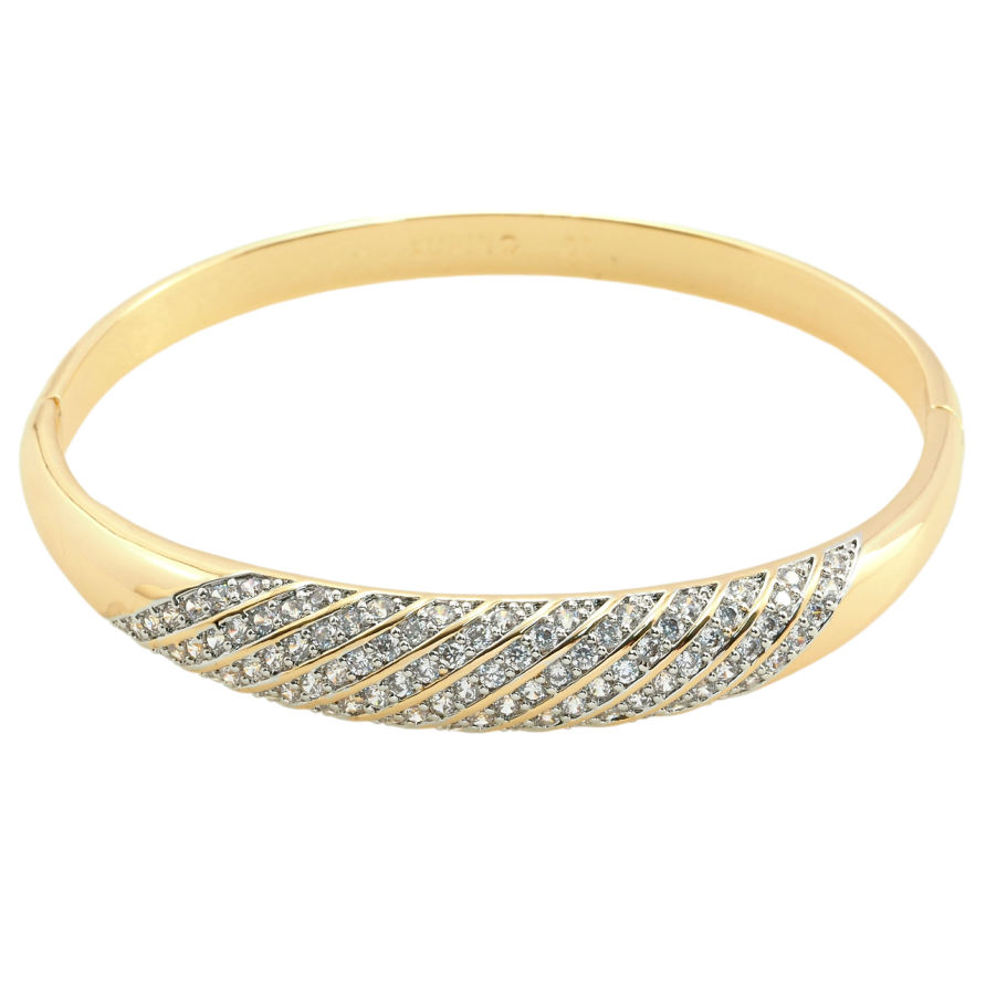 Браслет Xuping Позолота 18К + Родий Инкрустация цирконием ø 6см фото №1