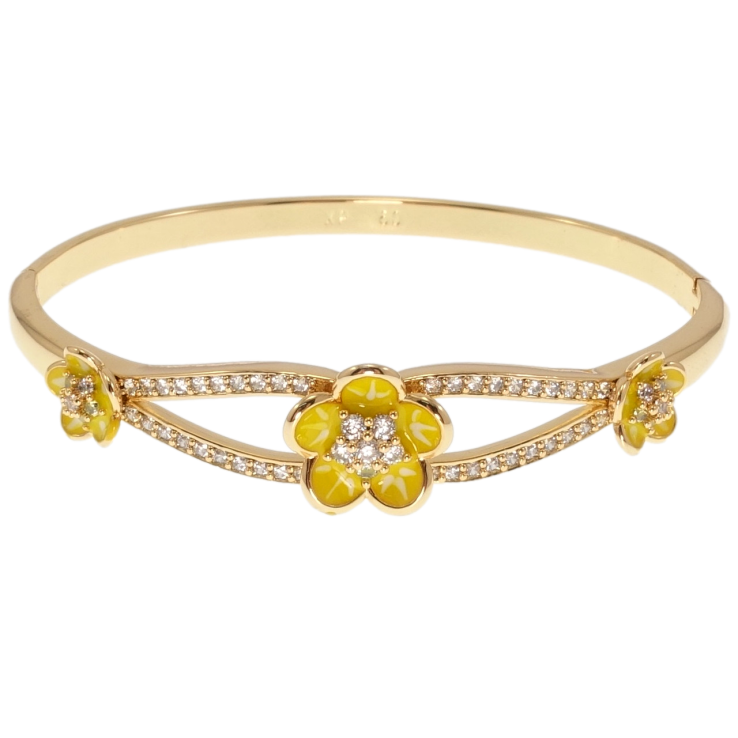 Браслет Xuping Позолота 18K Цветочки с желтой эмалью ø 6см фото №19