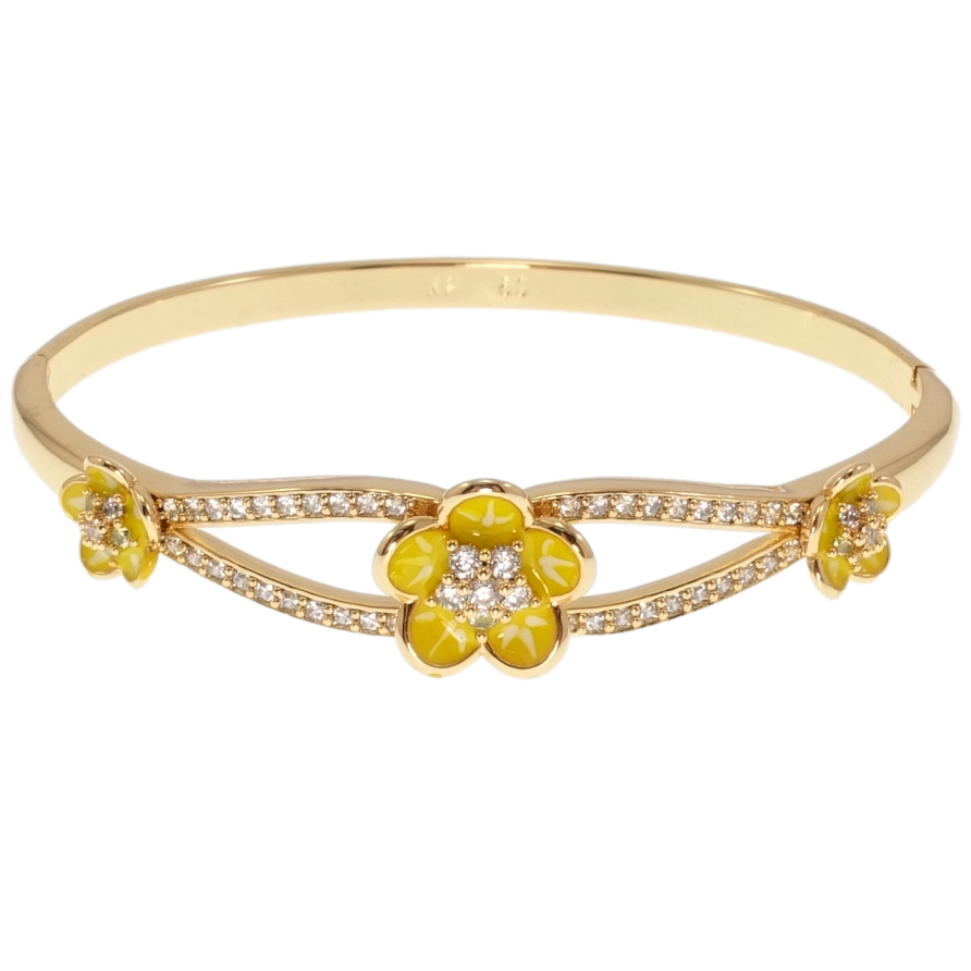 Браслет Xuping Позолота 18K Цветочки с желтой эмалью ø 6см фото №1