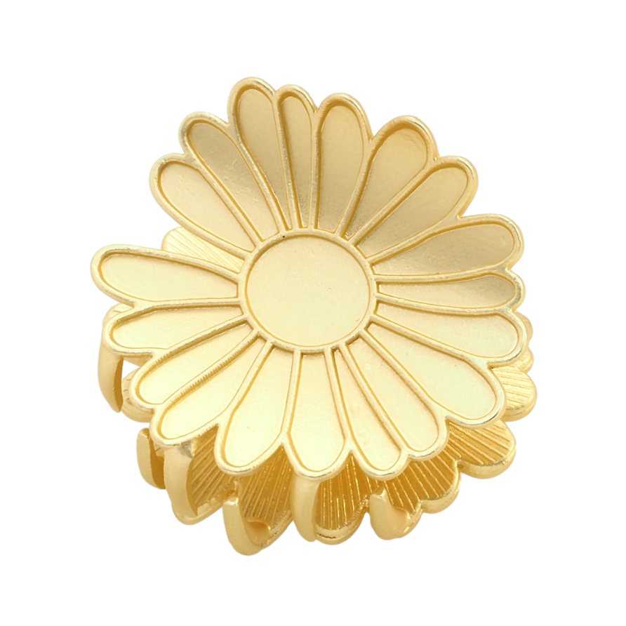 Краб металевий Квітка довжина 3.3см, матове напилення фото №1 Краб металевий Квітка довжина 3.3см, матове напилення фото №1