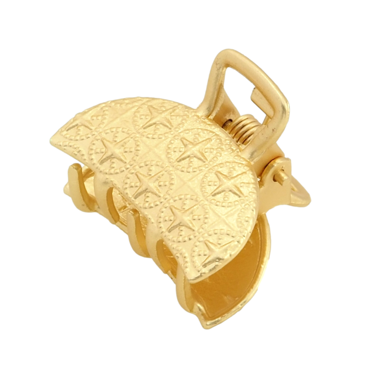 Краб металевий Півмісяць з візерунком довжина 2.5см, матове напилення фото №5 Краб металевий Півмісяць з візерунком довжина 2.5см, матове напилення фото №5