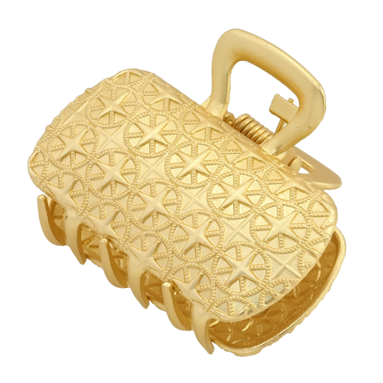 Краб металевий Прямокутник з візерунком довжина 4.4см, матове напилення фото №1