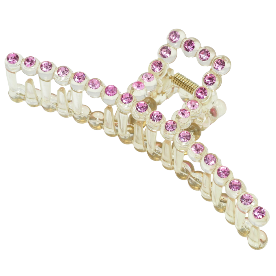 Краб пластиковий Дуга з рожевими стразами довжина 11.8см фото №1