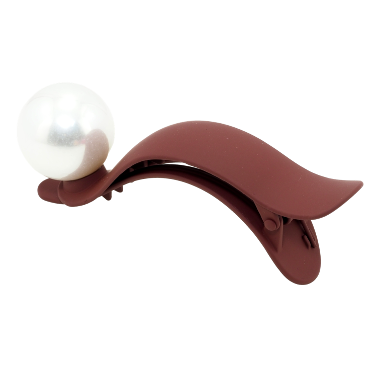 Заколка-затискач Коричневе покриття Soft-touch з великою перлиною довжина 9.5см, ø 24мм фото №25 Заколка-затискач Коричневе покриття Soft-touch з великою перлиною довжина 9.5см, ø 24мм фото №25