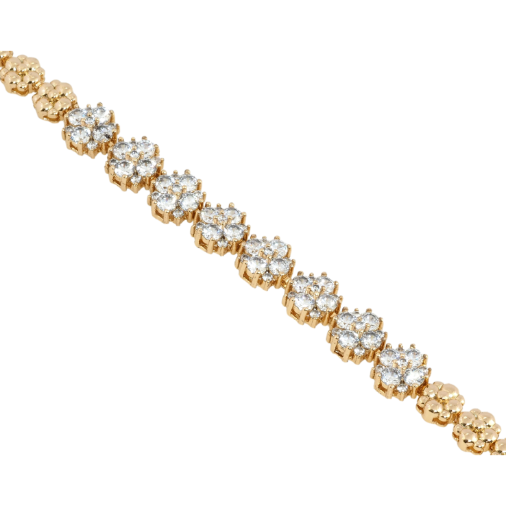 Браслет Xuping Позолота 18K Кристальные цветочки размер с доп. замком 17.5, 19.5см х 6-8мм фото №15