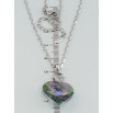 Кулон Xuping колір Родій із кристалами Swarovski на ланцюжку Серце кристал Vitrail Light довжина 39-44см х 2мм фото №2