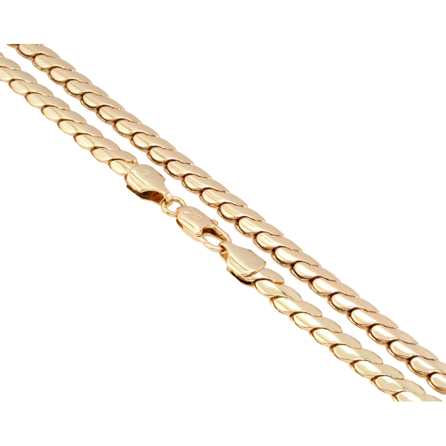 Ланцюжок Xuping Позолота 18K Плетіння Серпантин довжина 55см х 6мм фото №1
