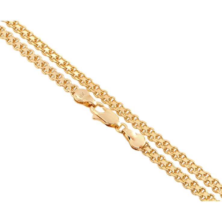 Ланцюжок Xuping Позолота 18K Плетіння Італійський Бісмарк довжина 50см х 4мм фото №5 Ланцюжок Xuping Позолота 18K Плетіння Італійський Бісмарк довжина 50см х 4мм фото №5