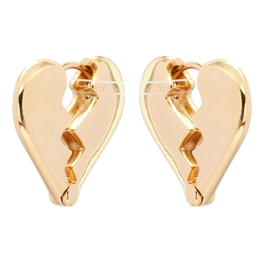 Сережки Xuping Позолота 18K колечка Розбите серце фото №1 Сережки Xuping Позолота 18K колечка Розбите серце фото №1