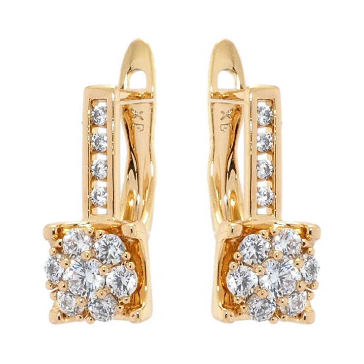 Сережки Xuping Позолота 18K англійський замок Декоративні квіточки з цирконієм фото №24 Сережки Xuping Позолота 18K англійський замок Декоративні квіточки з цирконієм фото №24