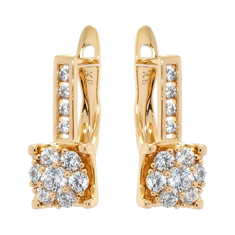 Серьги Xuping Позолота 18K английский замок Декоративные цветочки с цирконием фото №1