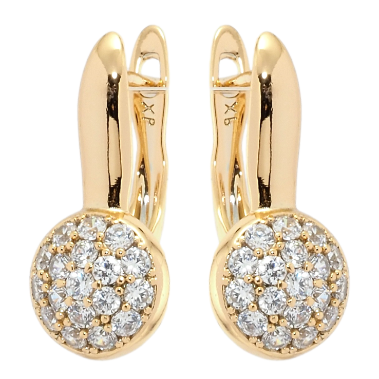 Сережки Xuping Позолота 18K англійський замок Кола на дужках з цирконієм фото №14 Сережки Xuping Позолота 18K англійський замок Кола на дужках з цирконієм фото №14