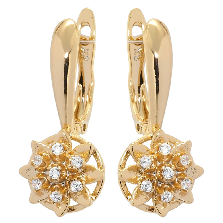 Сережки Xuping Позолота 18K англійський замок Квіточки на дужці фото №1