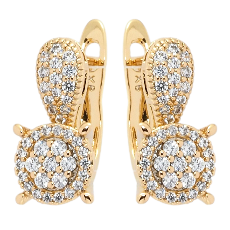 Сережки Xuping Позолота 18K англійський замок Блиск фото №11 Сережки Xuping Позолота 18K англійський замок Блиск фото №11