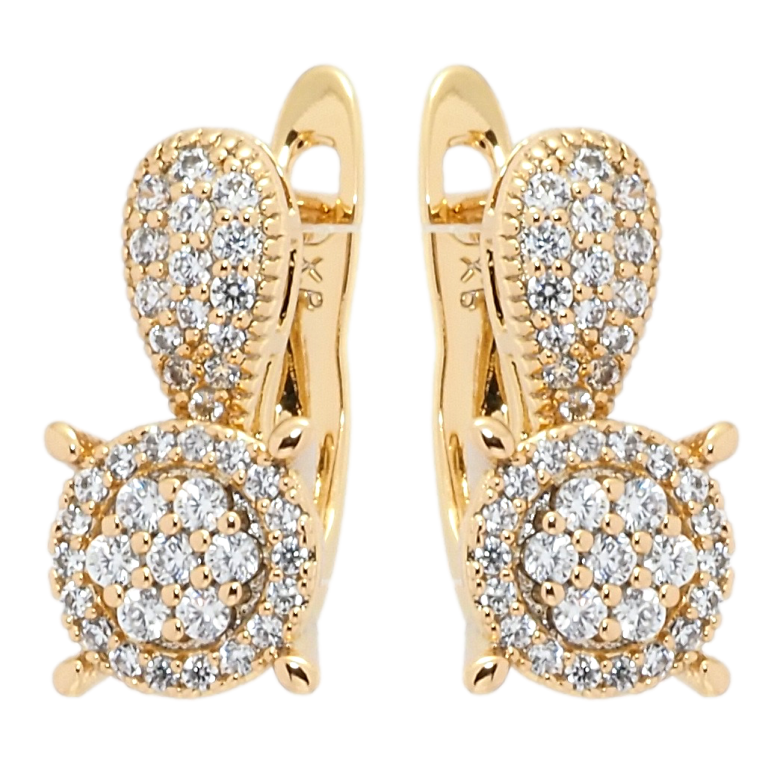 Серьги Xuping Позолота 18K английский замок Блеск фото №1