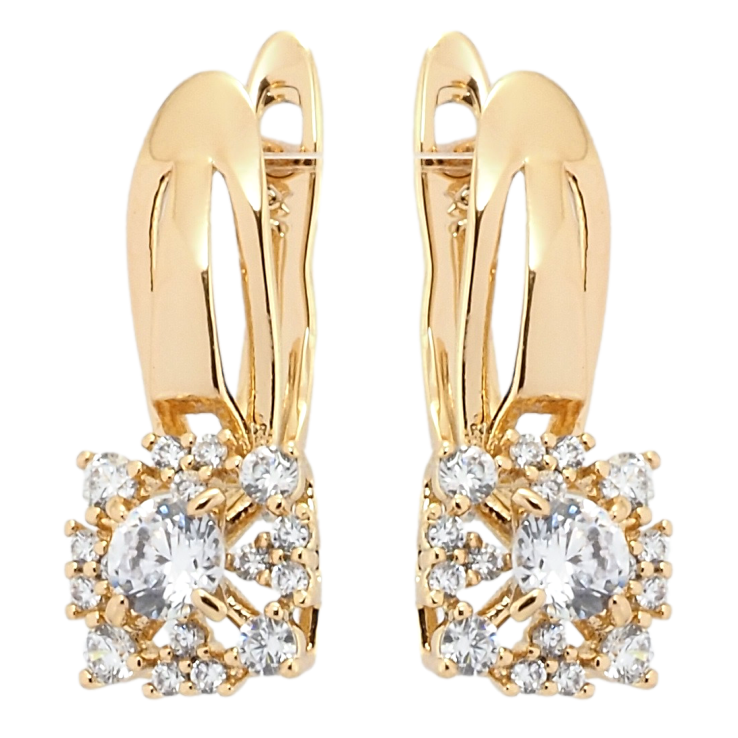 Сережки Xuping Позолота 18K англійський замок Декоративні квіточки з цирконієм фото №25 Сережки Xuping Позолота 18K англійський замок Декоративні квіточки з цирконієм фото №25