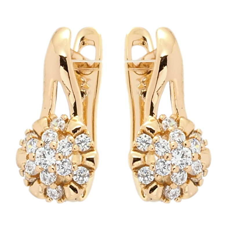 Сережки Xuping Позолота 18K англійський замок Декоративні квіточки з цирконієм фото №20